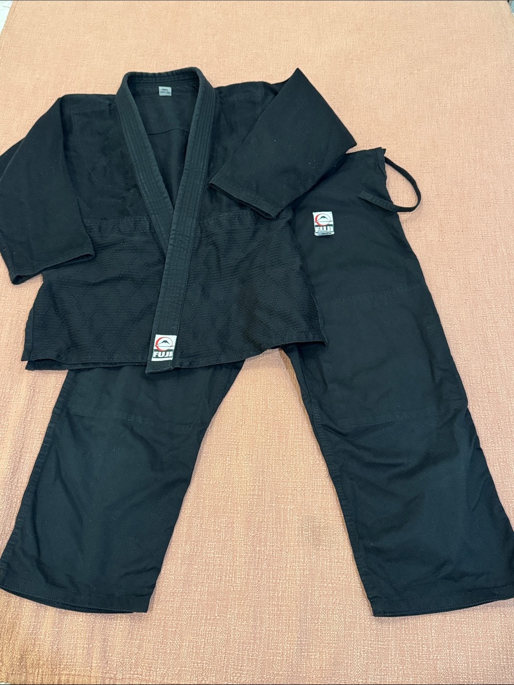 Kids / teen size 1 judo / Jiu jitsu Black Two-Piece Martial Arts Gi 100% cotton